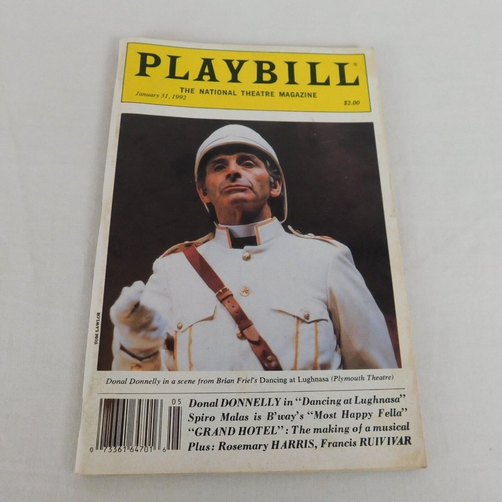 Playbill National Theatre Magazine January 1992 Dancing at Lughnasa Grand Hotel
